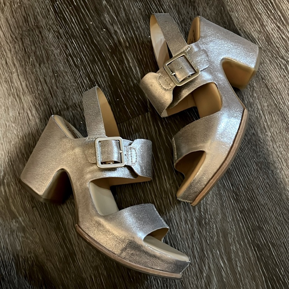 Kork-Ease Silver Platform Sandals